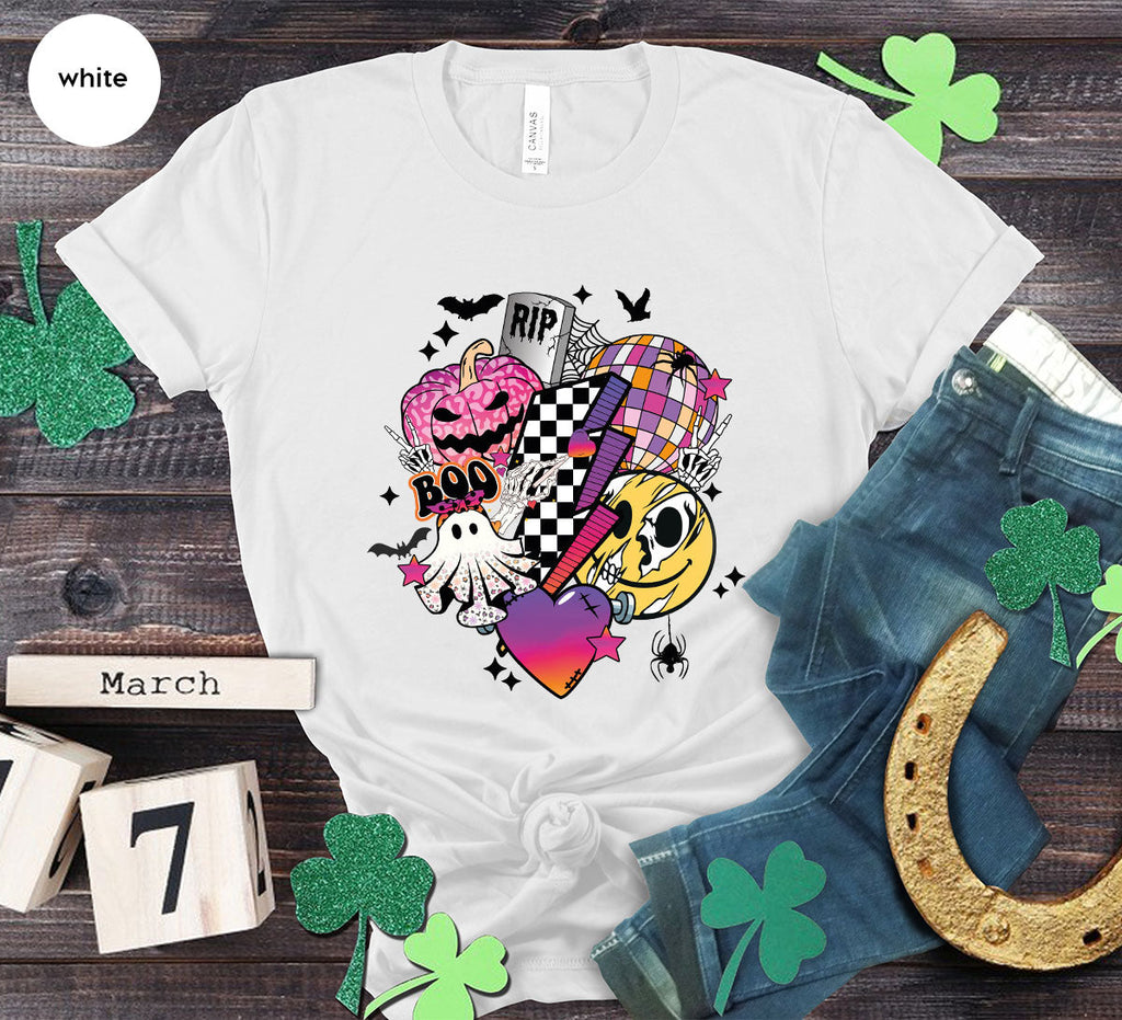 Retro Halloween Shirt, Spooky Pumpkin Cool Checkered Outfit product image 135