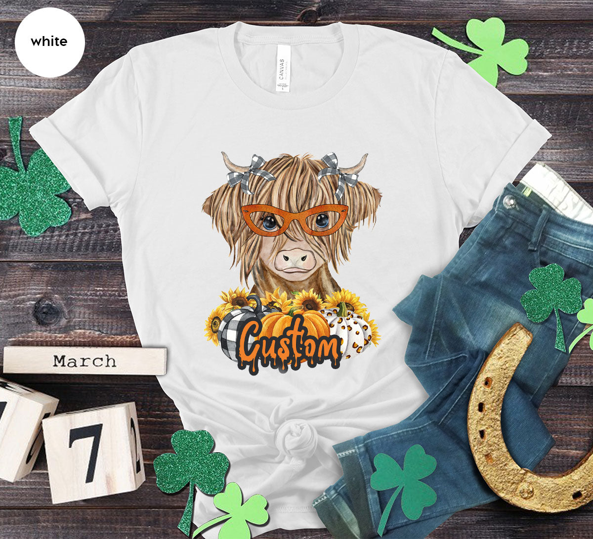 Custom Cow Shirt, Fall Graphic Tees, Personalized Farmer product image 135