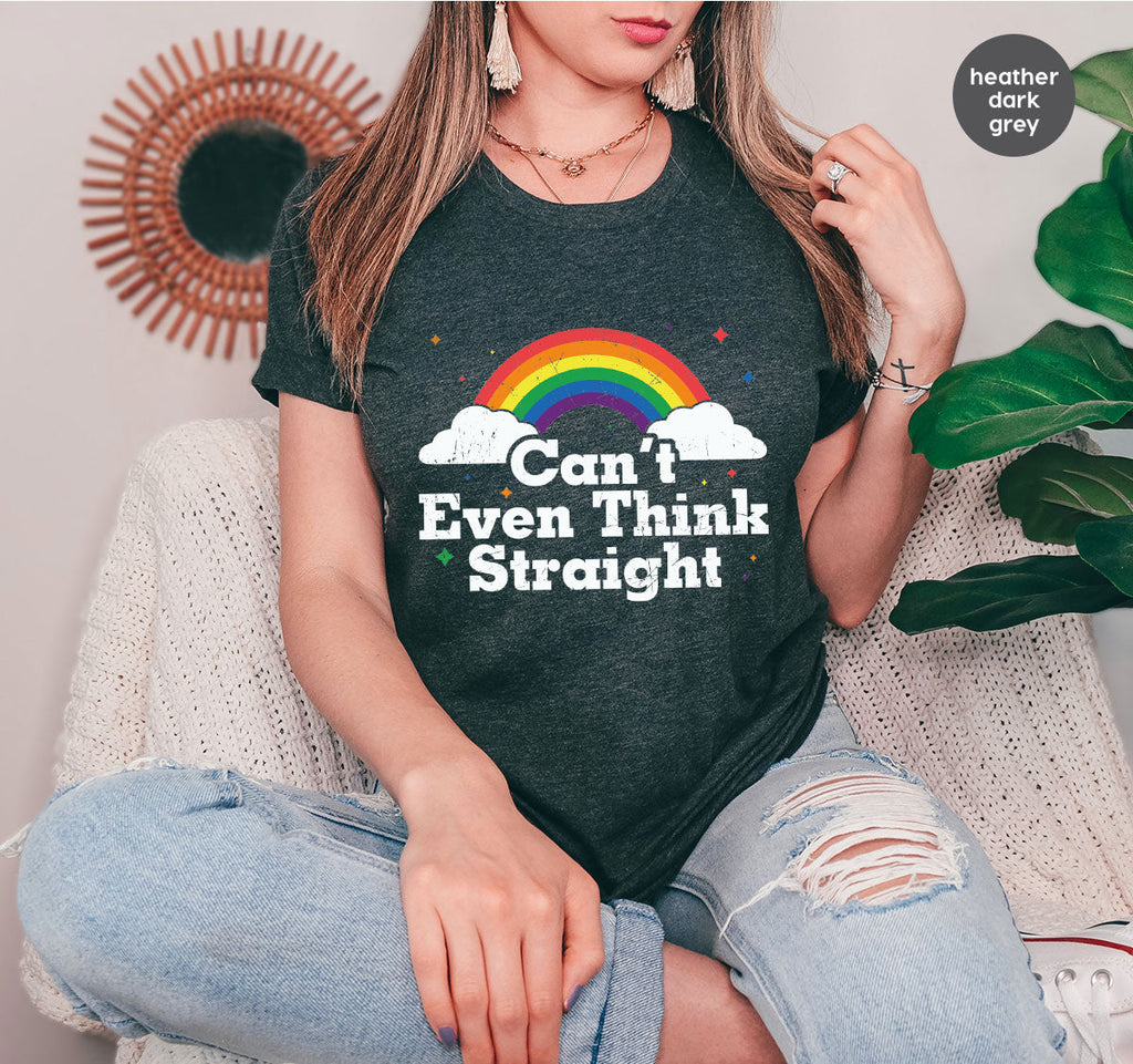 Can I Even Think Straight Shirt, Rainbow T-Shirt, LGBT product image 86