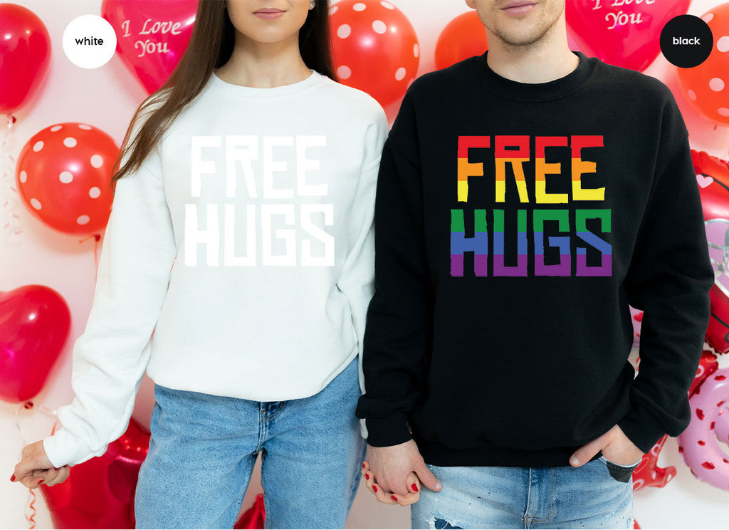 Cute LGBT Shirt, Free Hugs T-Shirt, Lovely Pride for product image 89