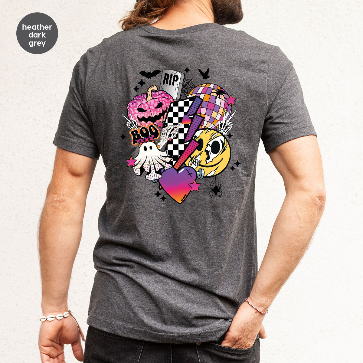 Retro Halloween Shirt, Spooky Pumpkin Cool Checkered Outfit product image 115