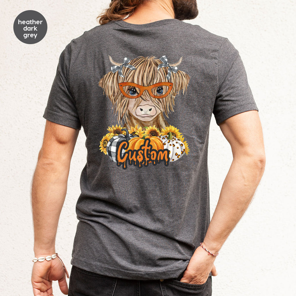 Custom Cow Shirt, Fall Graphic Tees, Personalized Farmer product image 115