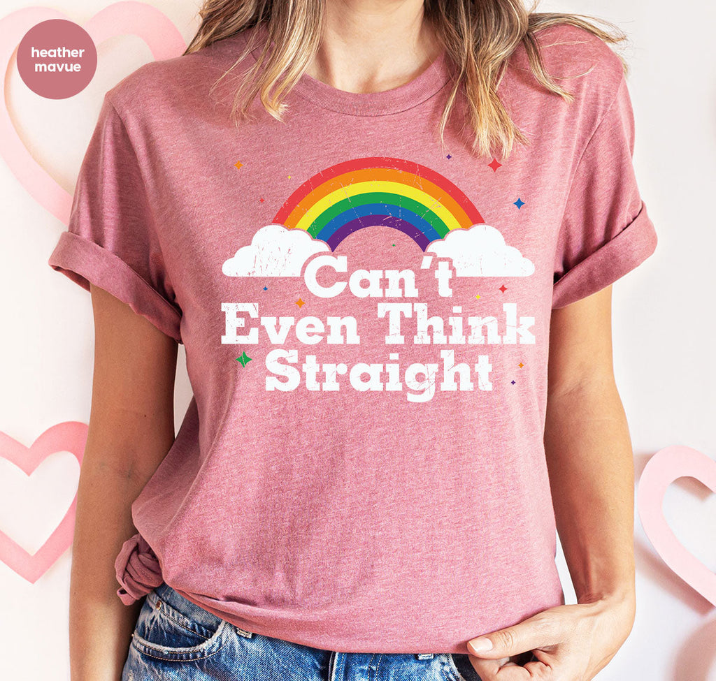 Can I Even Think Straight Shirt, Rainbow T-Shirt, LGBT product image 75