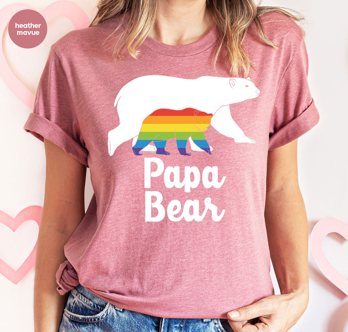 Papa Bear Shirt, T-Shirt, LGBT Rainbow Tee product image 71