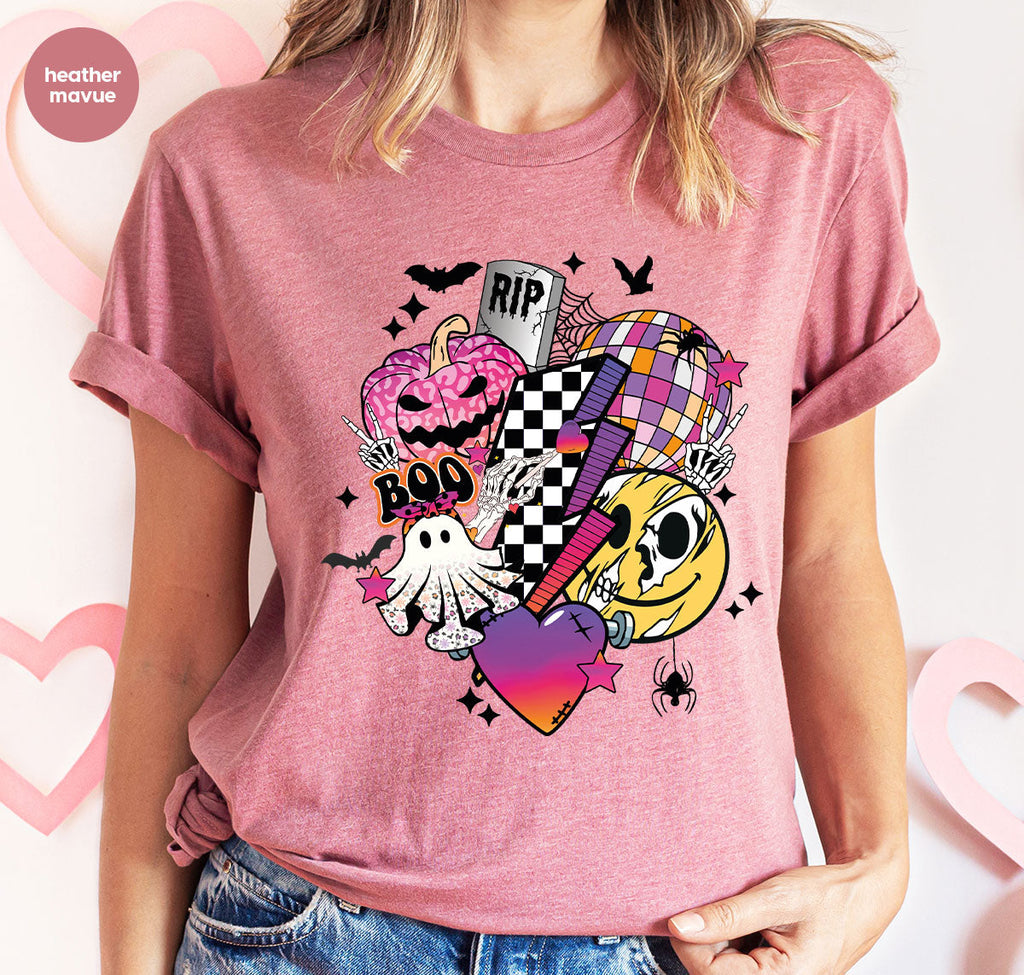 Retro Halloween Shirt, Spooky Pumpkin Cool Checkered Outfit product image 122