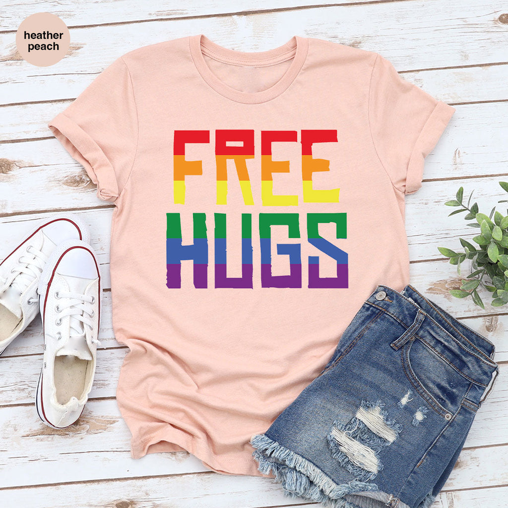Cute LGBT Shirt, Free Hugs T-Shirt, Lovely Pride for product image 78