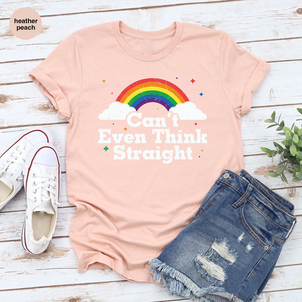 Can I Even Think Straight Shirt, Rainbow T-Shirt, LGBT product image 80