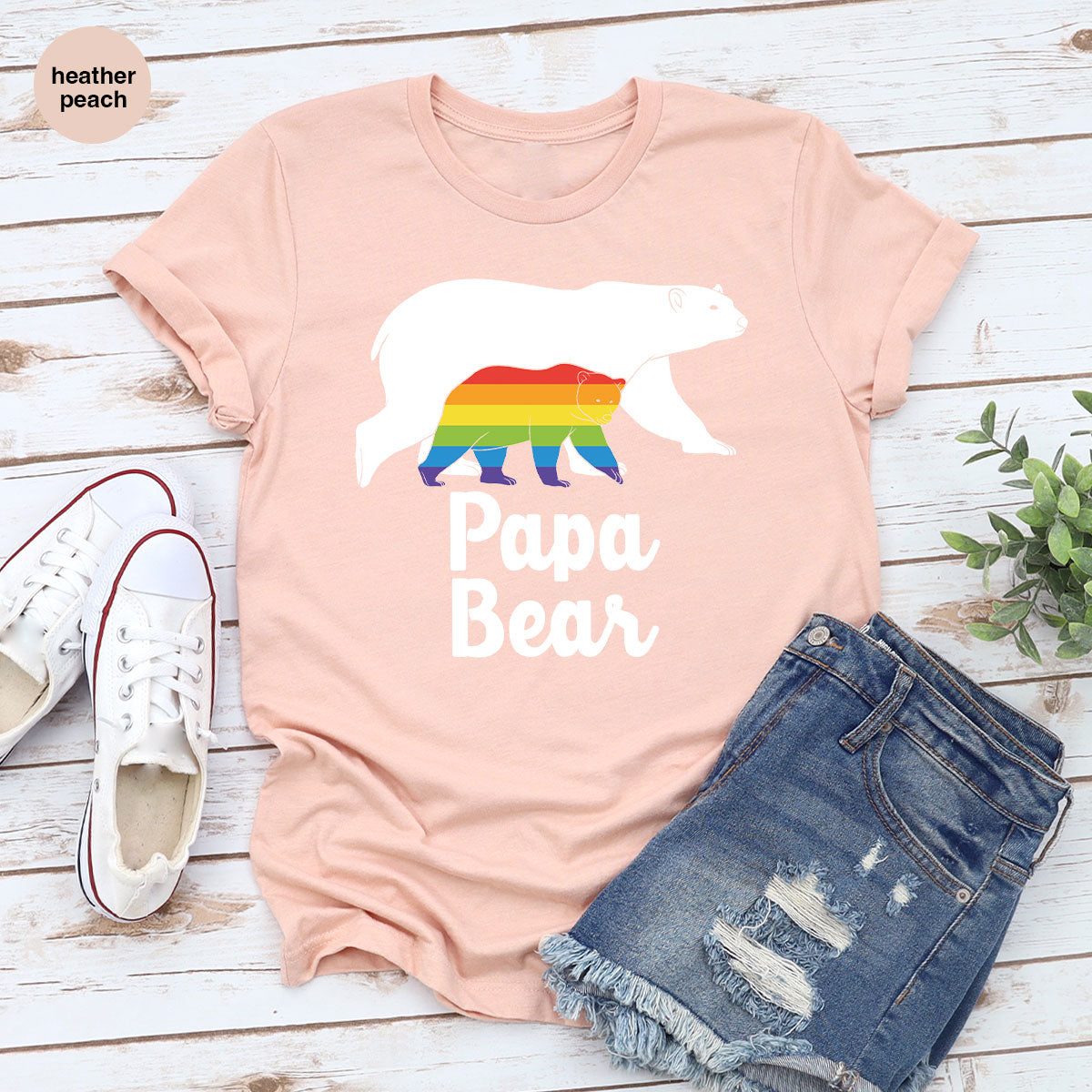 Papa Bear Shirt, T-Shirt, LGBT Rainbow Tee product image 76