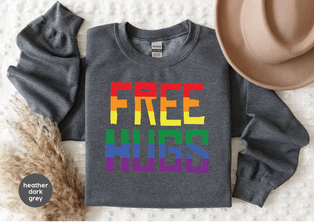 Cute LGBT Shirt, Free Hugs T-Shirt, Lovely Pride for product image 82