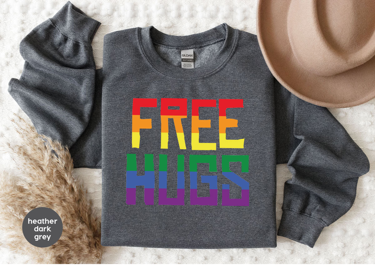Cute LGBT Shirt, Free Hugs T-Shirt, Lovely Pride for product image 82