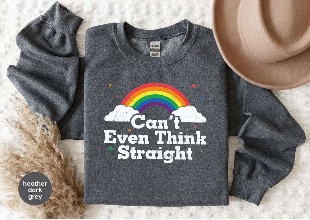 Can I Even Think Straight Shirt, Rainbow T-Shirt, LGBT product image 84