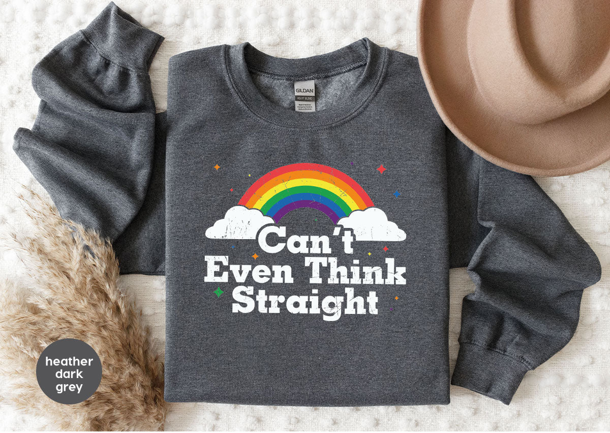 Can I Even Think Straight Shirt, Rainbow T-Shirt, LGBT product image 84
