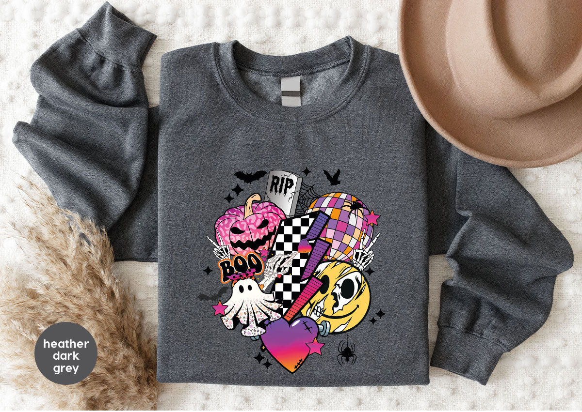 Retro Halloween Shirt, Spooky Pumpkin Cool Checkered Outfit product image 131