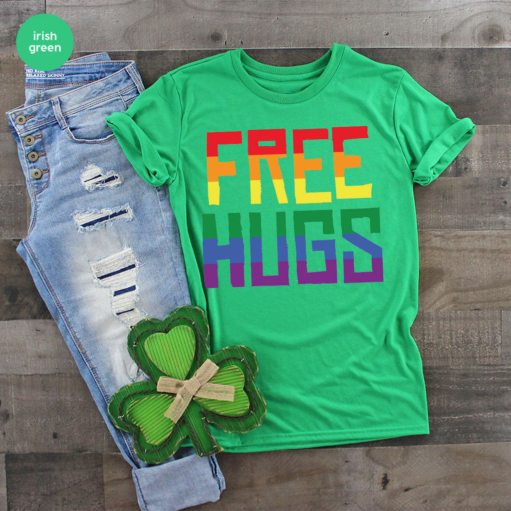 Cute LGBT Shirt, Free Hugs T-Shirt, Lovely Pride for product image 69