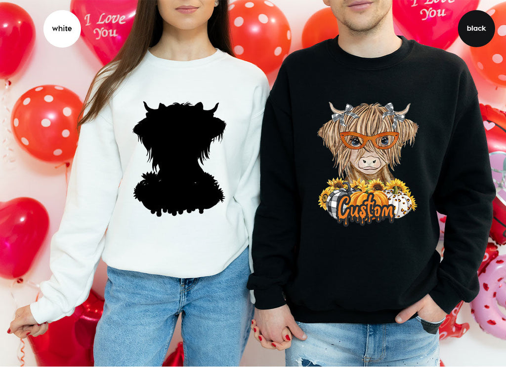 Custom Cow Shirt, Fall Graphic Tees, Personalized Farmer product image 137