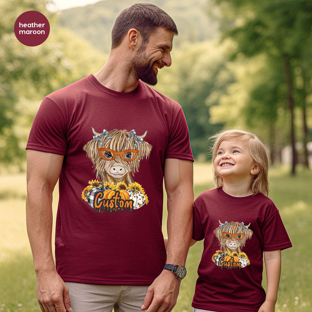 Custom Cow Shirt, Fall Graphic Tees, Personalized Farmer product image 140