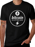 Bitcoin Accepted Here Black T-Shirt Crypto BTC product image 1