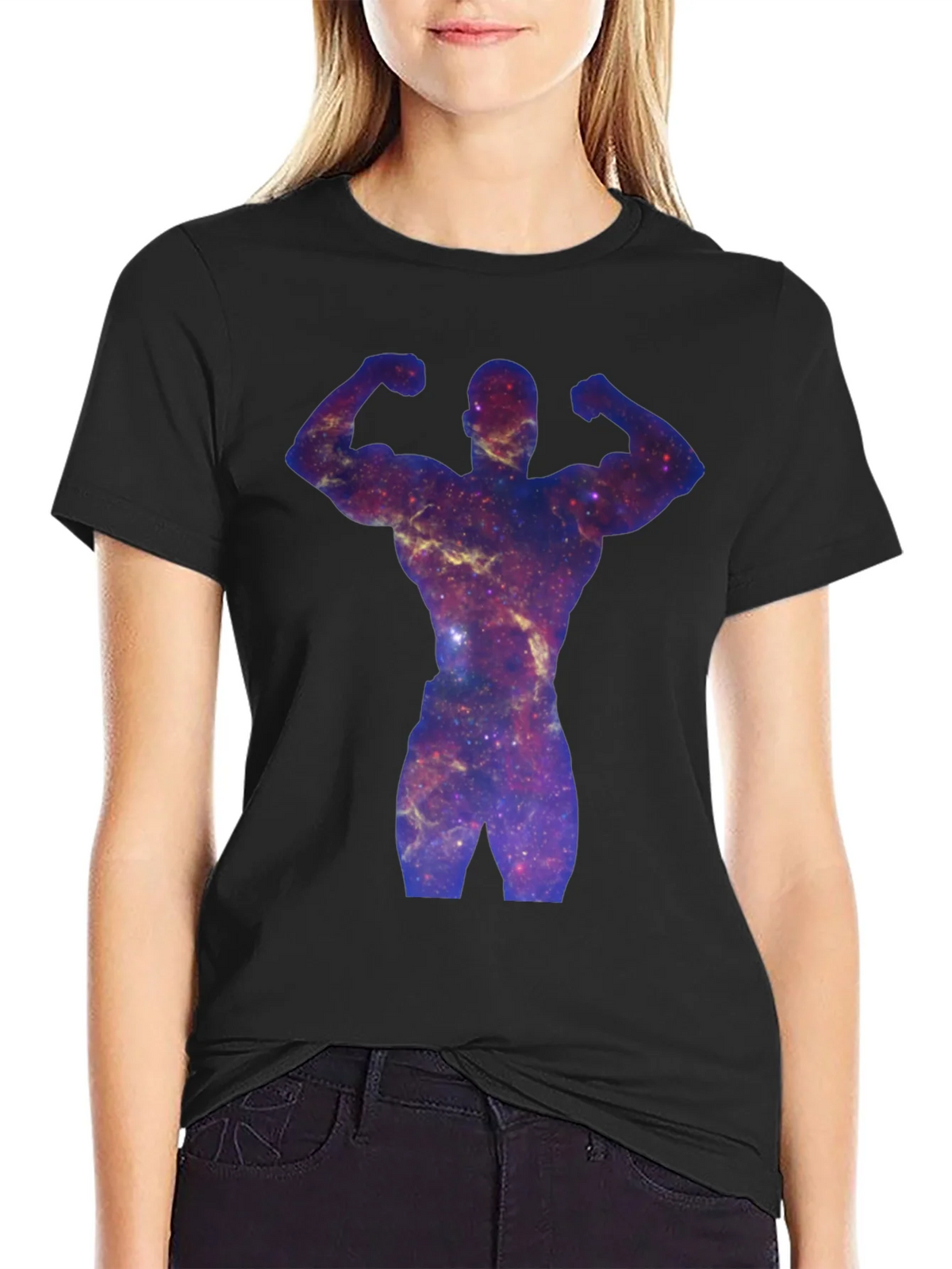 Galaxy Bodybuilder Black T-Shirt product image 2