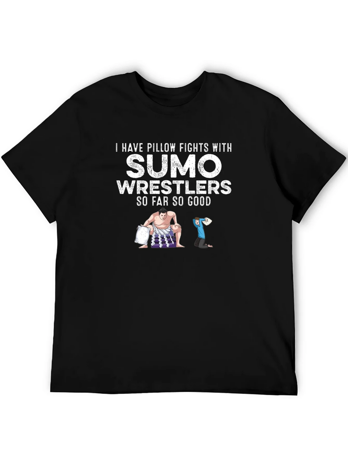 Sumo Wrestler Pillow Fight Graphic Tee