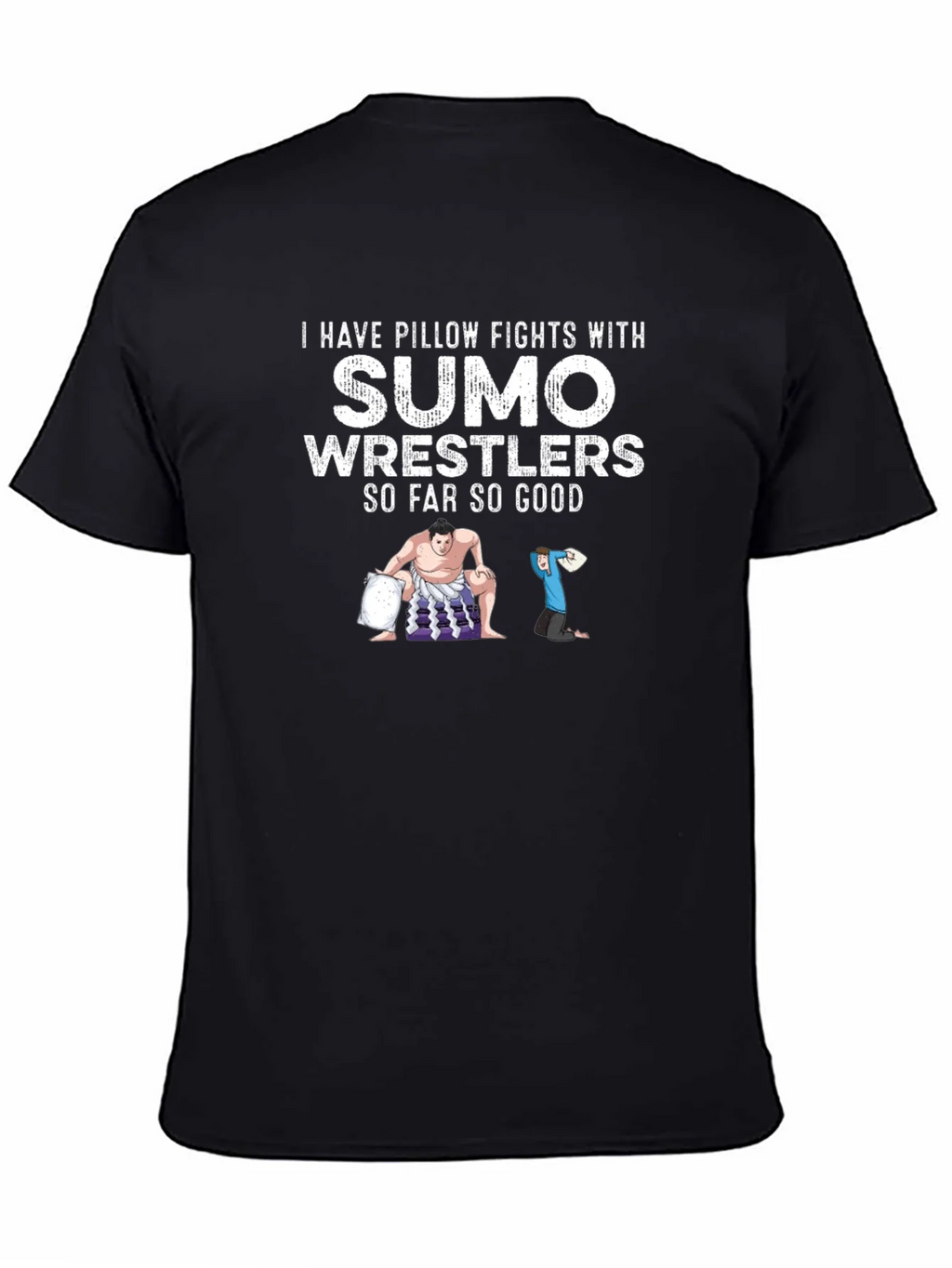 Sumo Wrestler Pillow Fight Graphic Tee