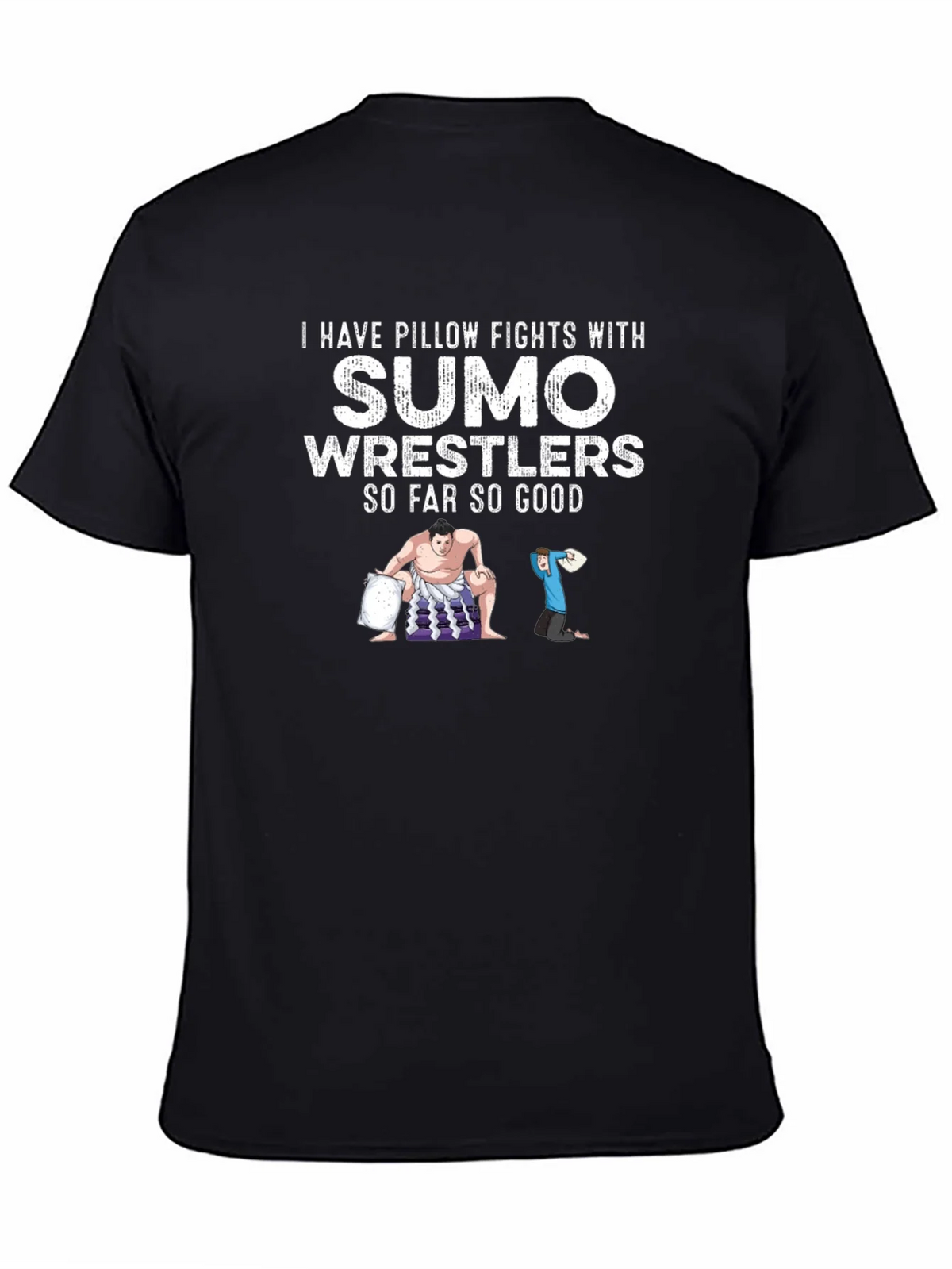 Sumo Wrestler Pillow Fight Graphic Tee