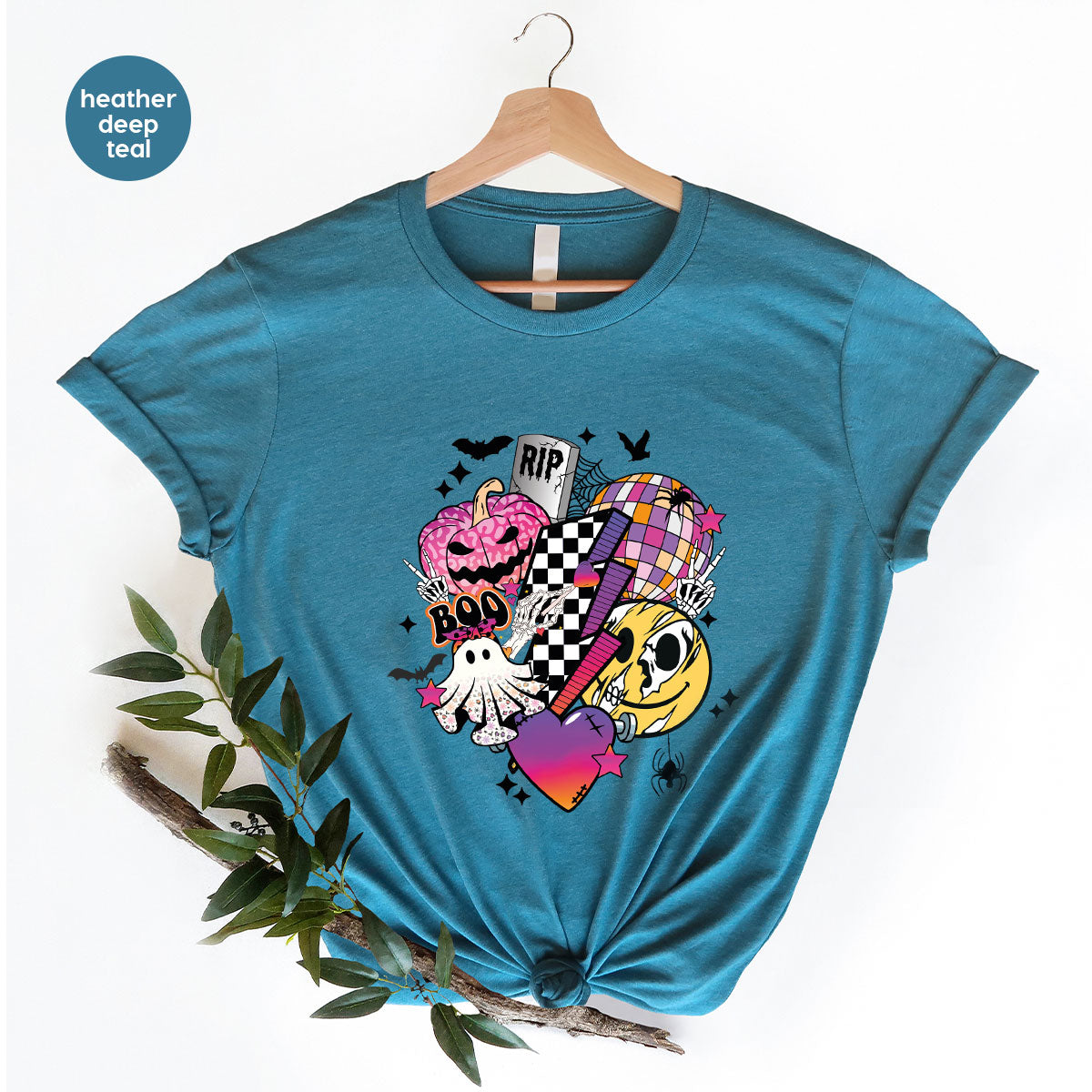 Retro Halloween Shirt, Spooky Pumpkin Cool Checkered Outfit product image 151