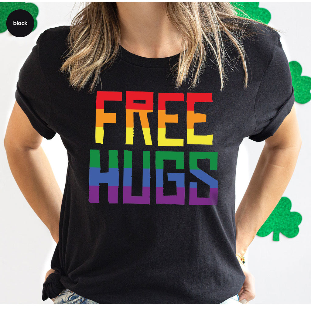 Cute LGBT Shirt, Free Hugs T-Shirt, Lovely Pride for product image 91