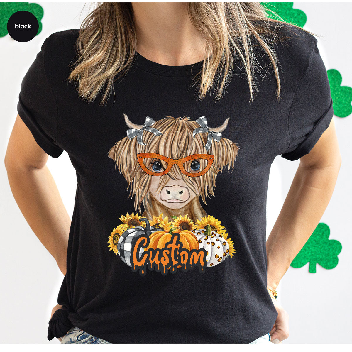 Custom Cow Shirt, Fall Graphic Tees, Personalized Farmer product image 145