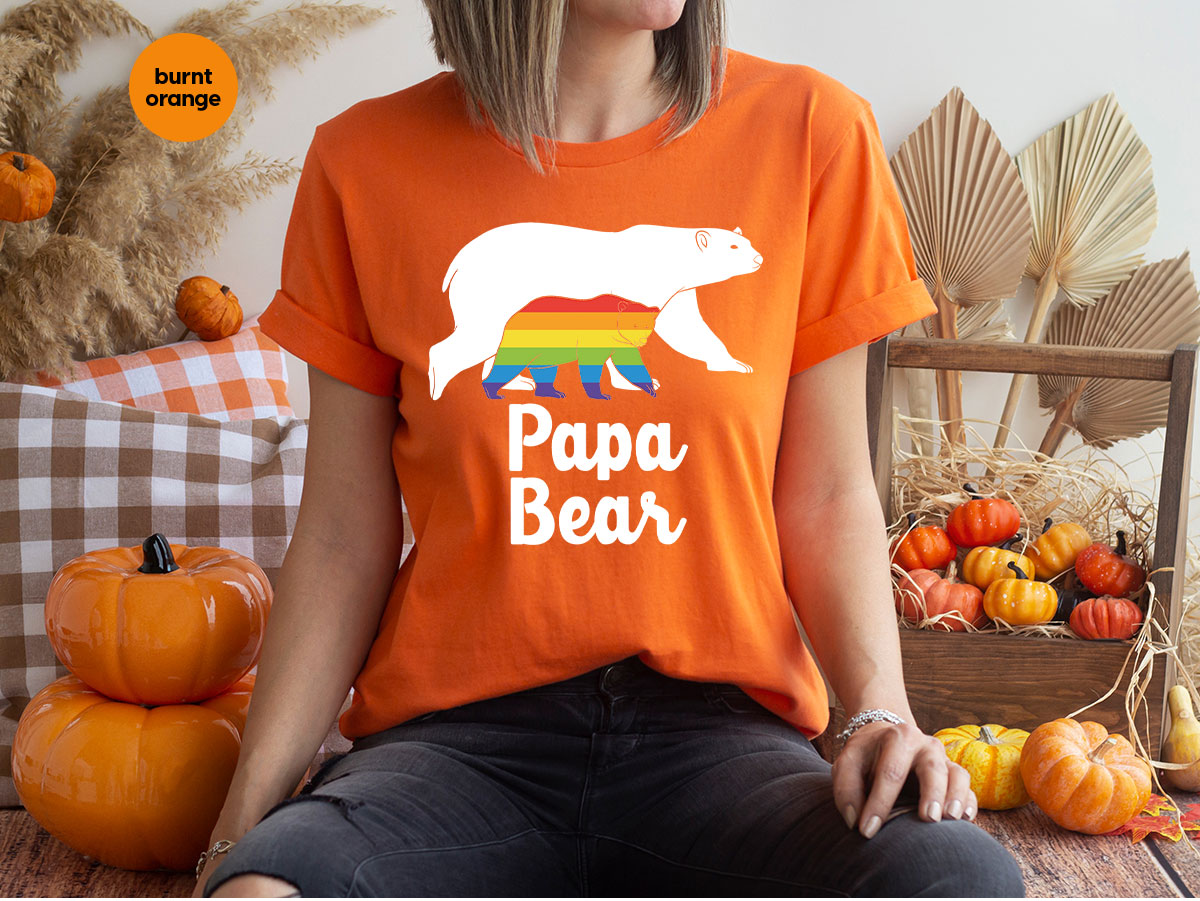 Papa Bear Shirt, T-Shirt, LGBT Rainbow Tee product image 92