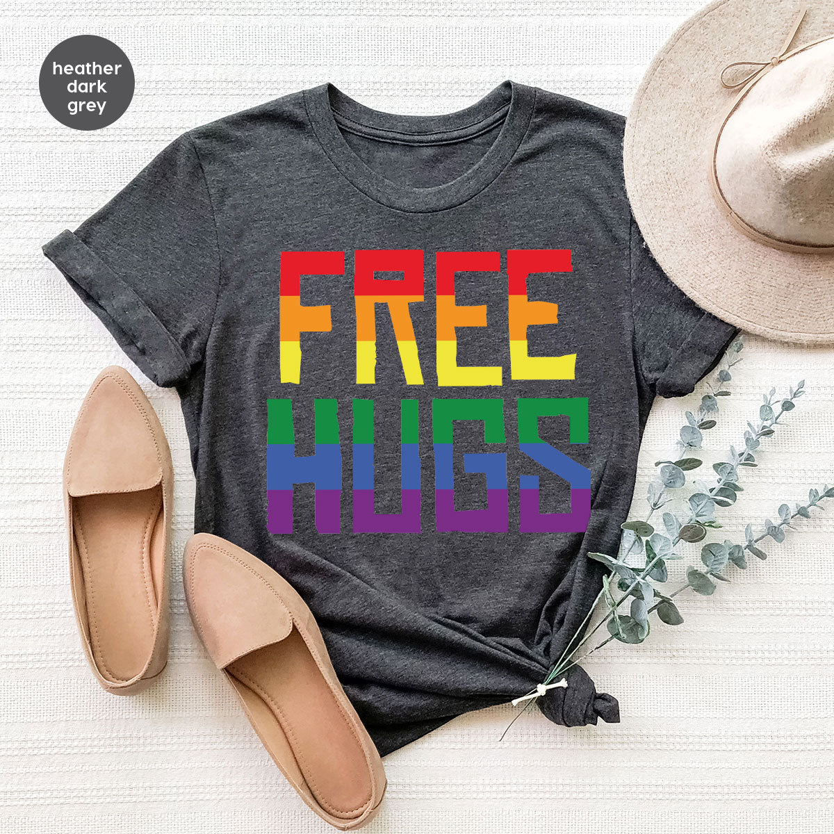 Cute LGBT Shirt, Free Hugs T-Shirt, Lovely Pride for product image 95
