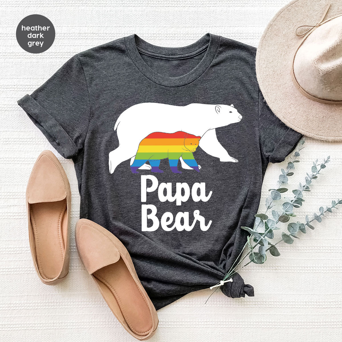 Papa Bear Shirt, T-Shirt, LGBT Rainbow Tee product image 93