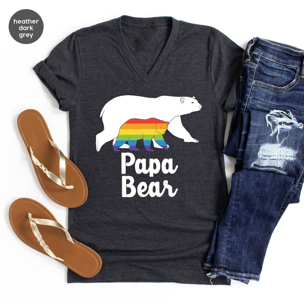 Papa Bear Shirt, T-Shirt, LGBT Rainbow Tee product image 94