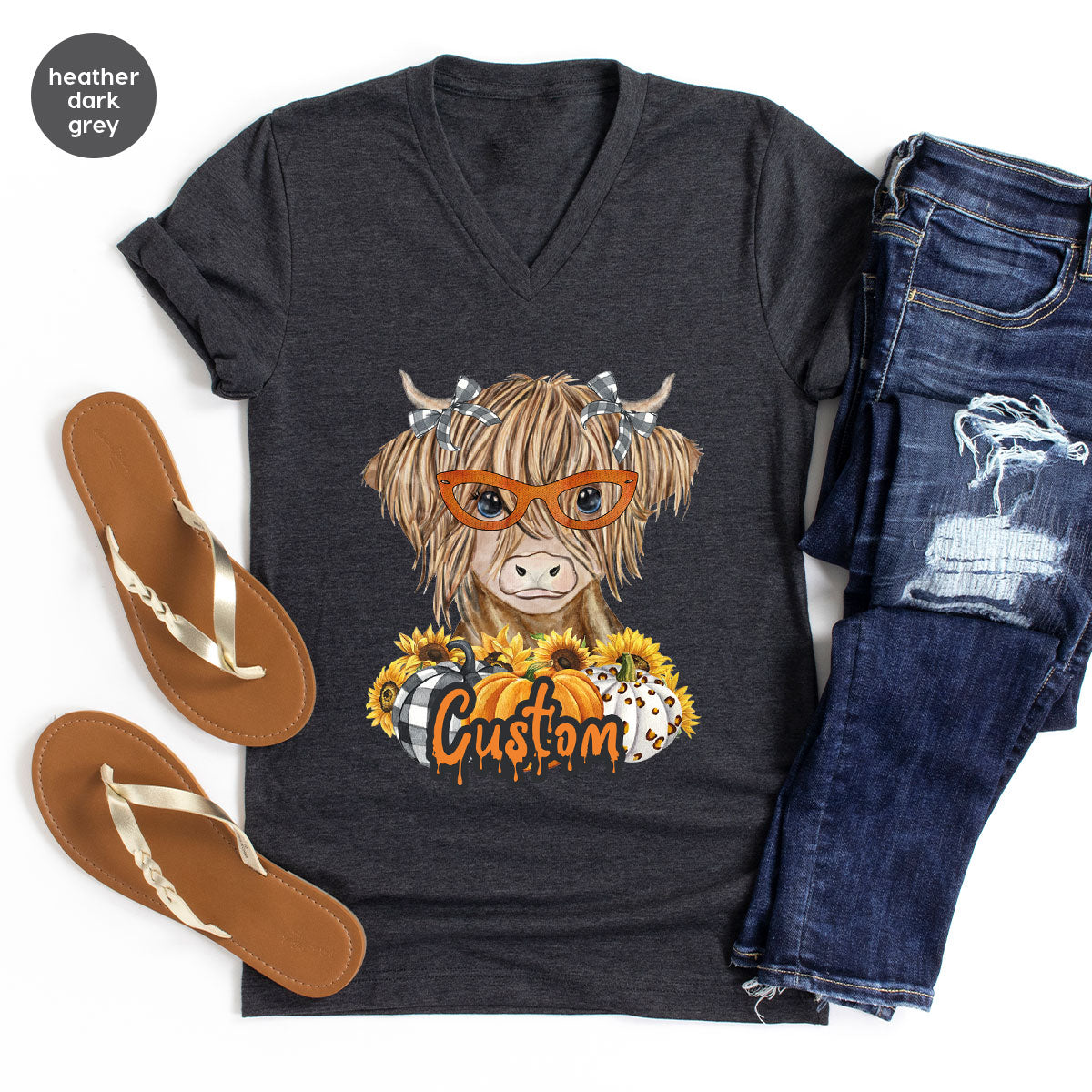 Custom Cow Shirt, Fall Graphic Tees, Personalized Farmer product image 150