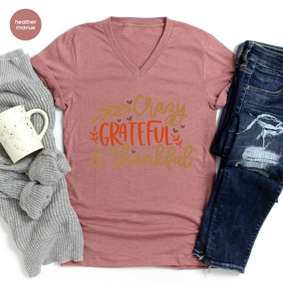 Funny Fall T Shirt, Gift for Her, Crazy Grateful Thankful product image 136