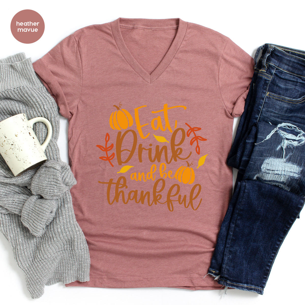 Cute Pumpkin T-Shirt, Fall Graphic Tees, Thankful Gifts product image 143