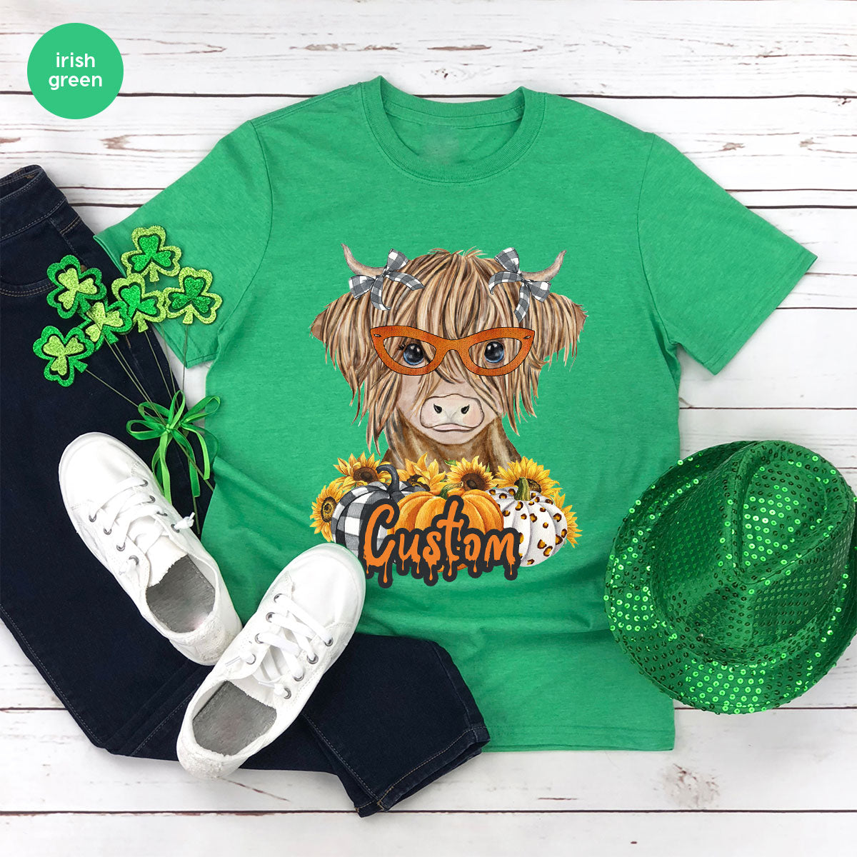 Custom Cow Shirt, Fall Graphic Tees, Personalized Farmer product image 154