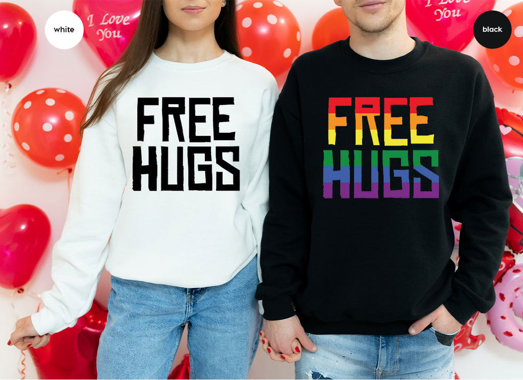 Cute LGBT Shirt, Free Hugs T-Shirt, Lovely Pride for product image 115