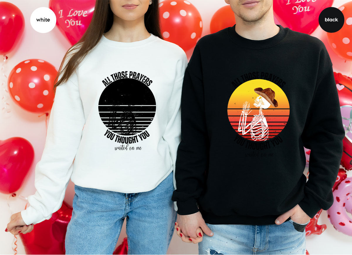 Halloween Crewneck Sweatshirt, Vintage Skeleton Shirt product image 20