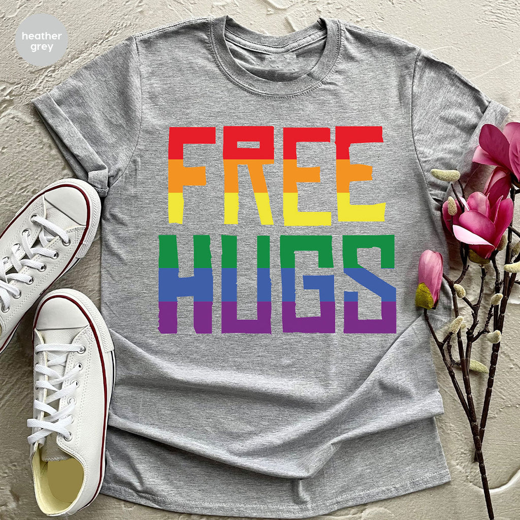 Cute LGBT Shirt, Free Hugs T-Shirt, Lovely Pride for product image 98