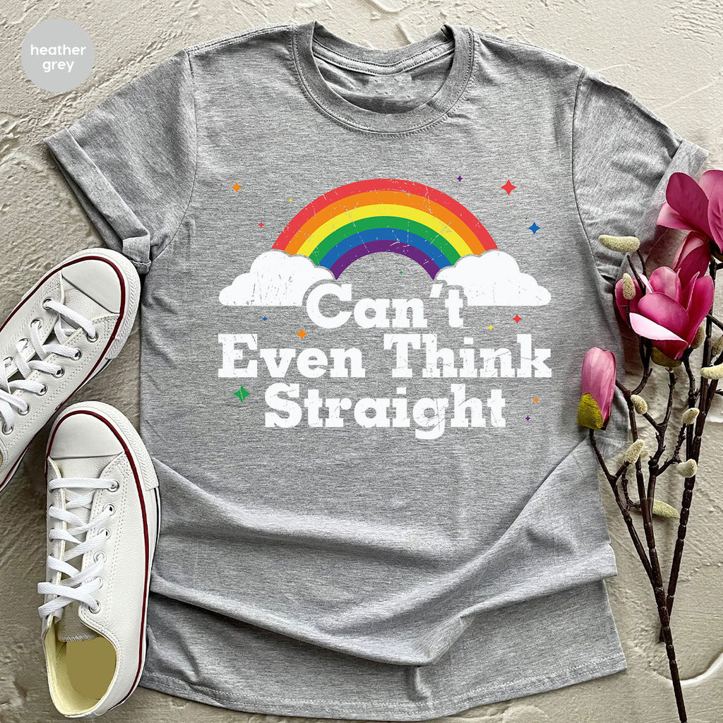 Can I Even Think Straight Shirt, Rainbow T-Shirt, LGBT product image 100