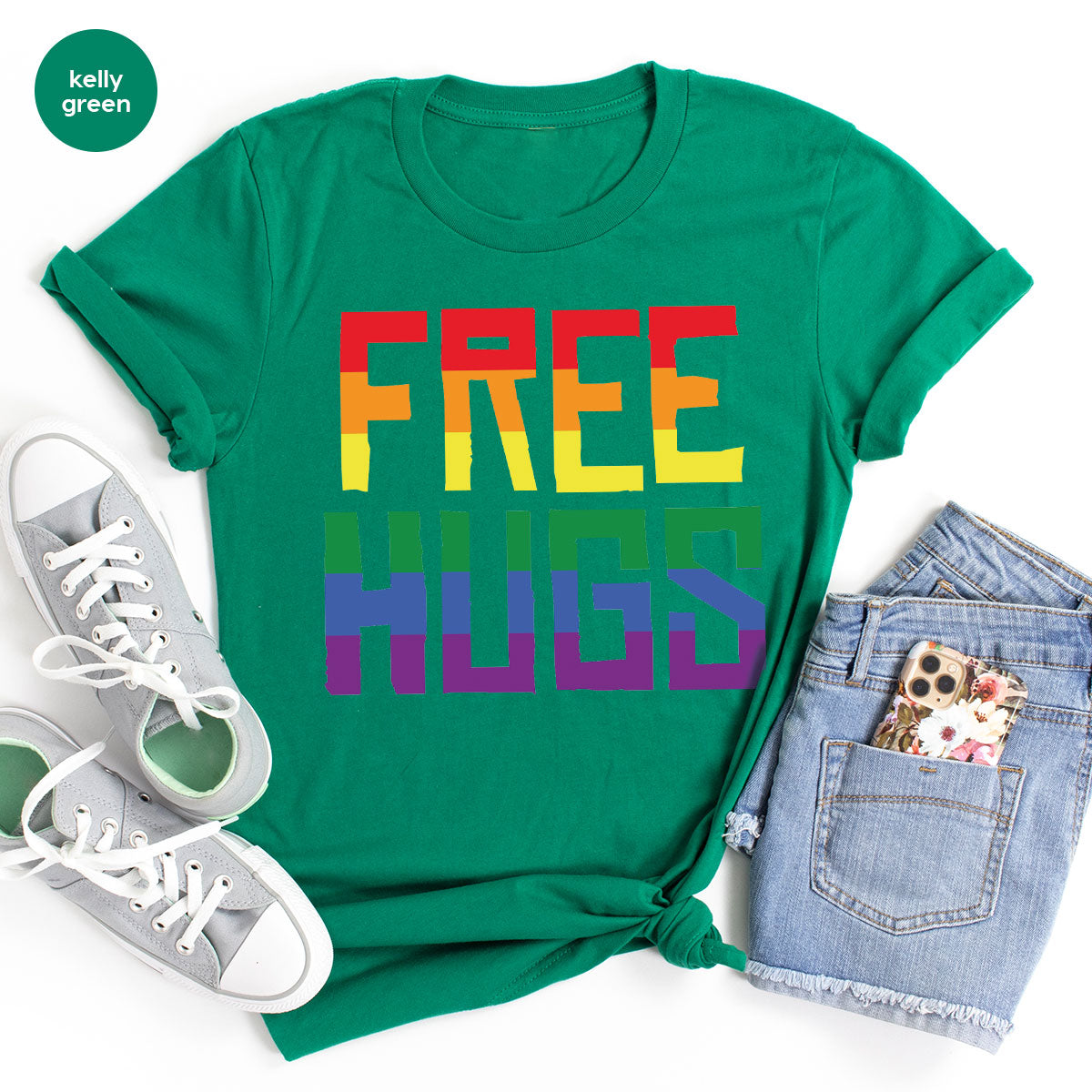 Cute LGBT Shirt, Free Hugs T-Shirt, Lovely Pride for product image 101