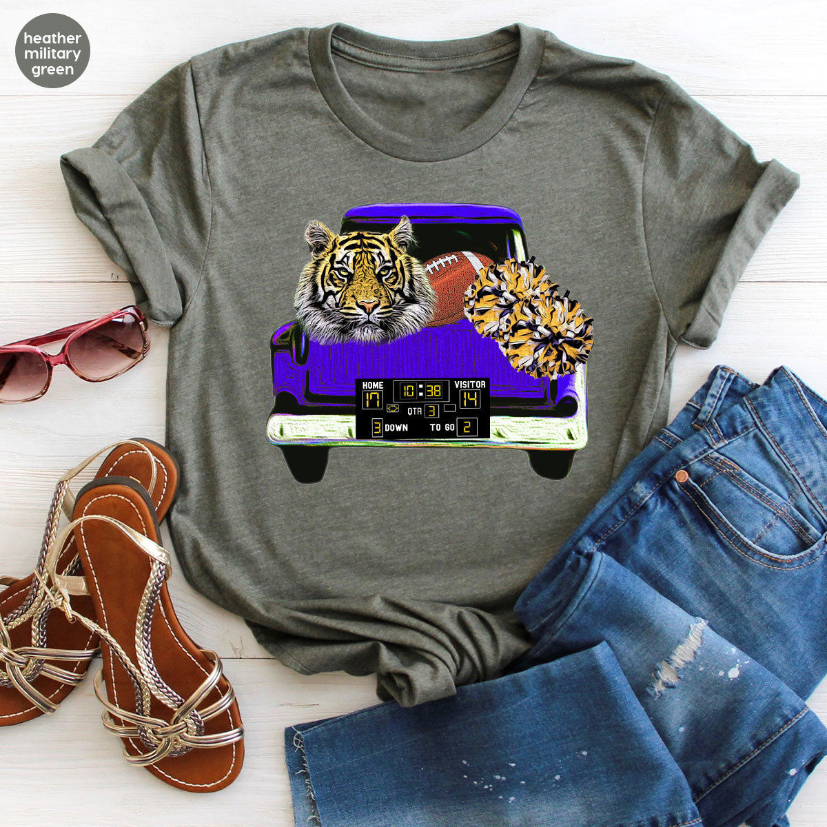 Football Truck Shirt, Tiger Graphic Tees, Mom TShirt, Gifts product image 137