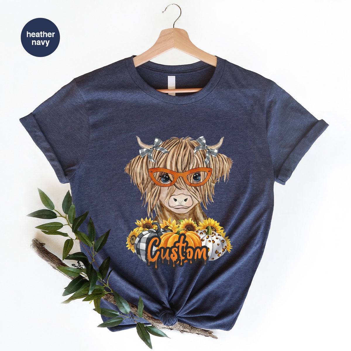 Custom Cow Shirt, Fall Graphic Tees, Personalized Farmer product image 162