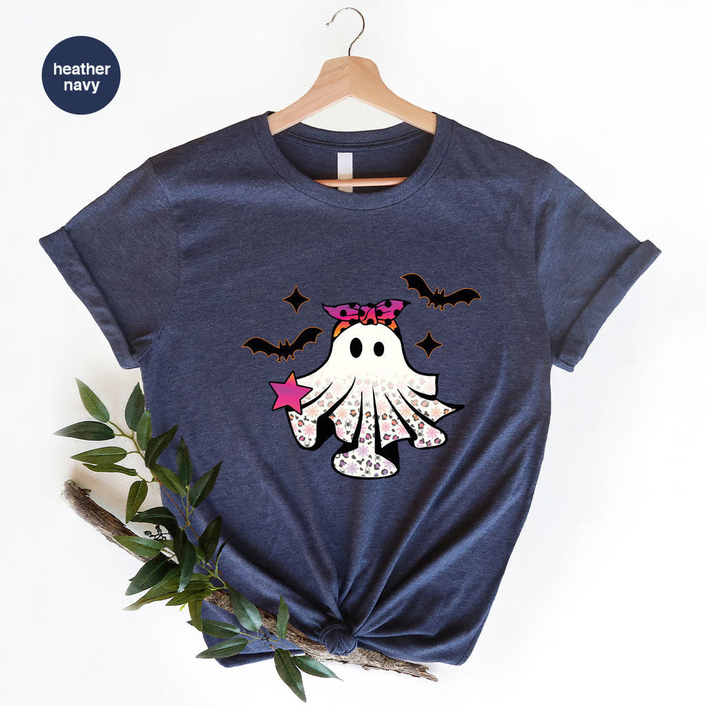 Spooky Season Outfit, Ghost Graphic Tee, Girls Boo Vneck product image 162