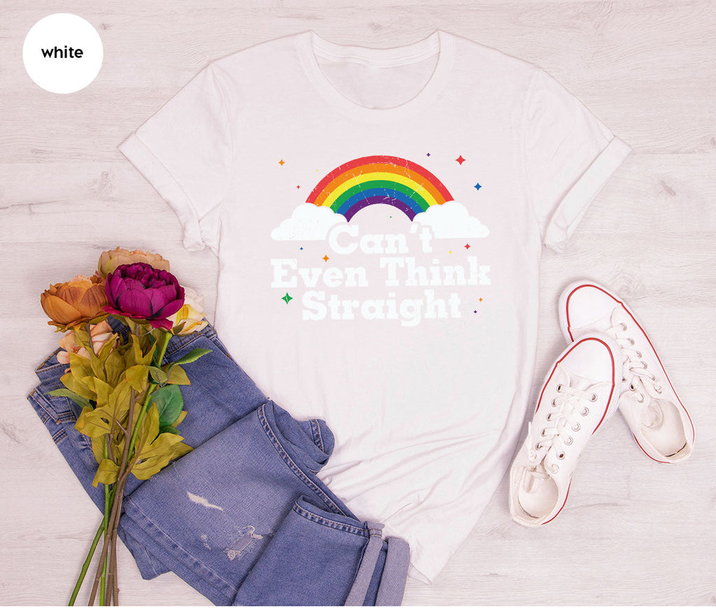 Can I Even Think Straight Shirt, Rainbow T-Shirt, LGBT product image 118