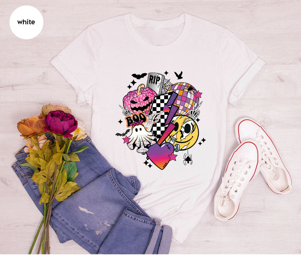 Retro Halloween Shirt, Spooky Pumpkin Cool Checkered Outfit product image 174