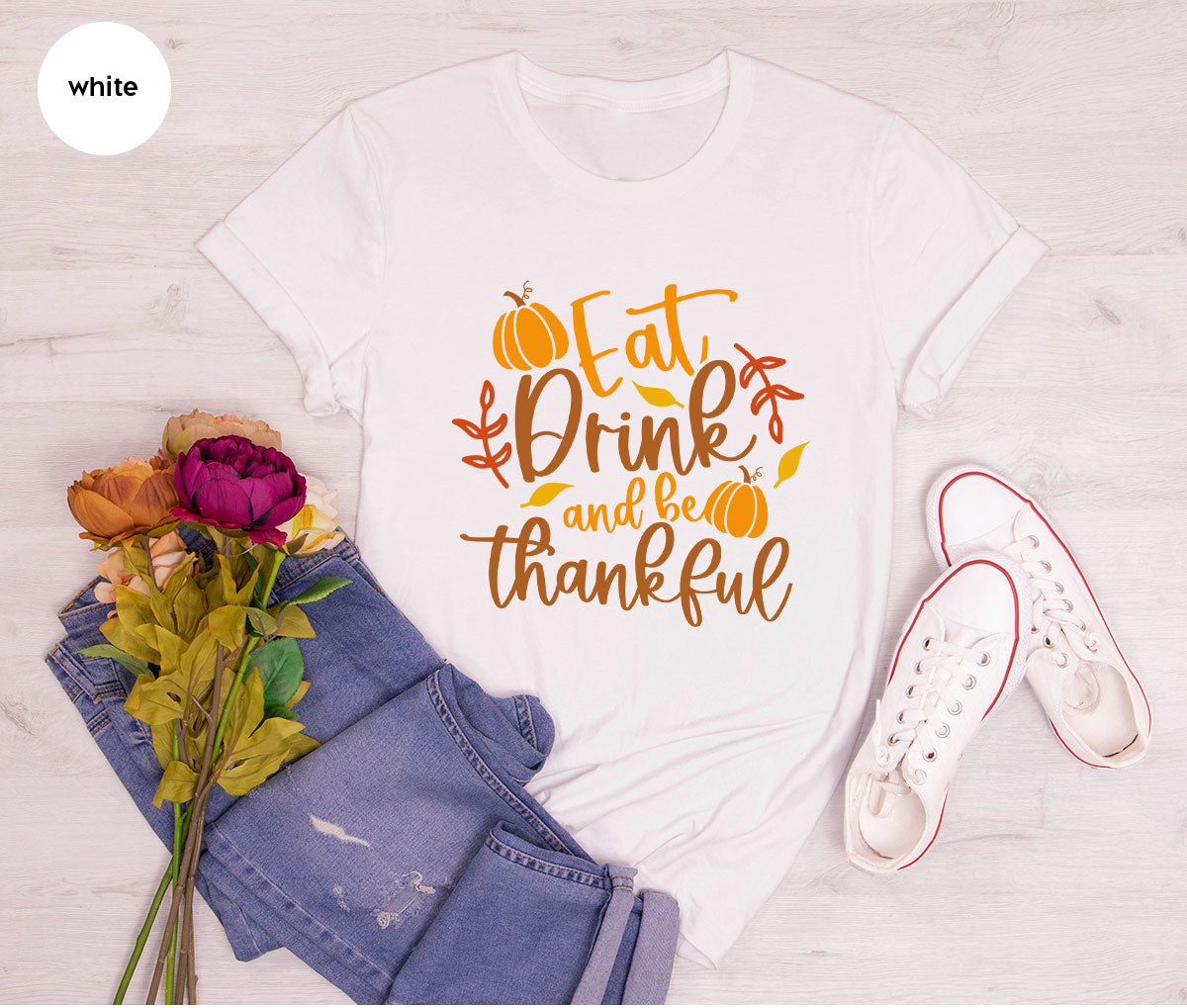 Cute Pumpkin T-Shirt, Fall Graphic Tees, Thankful Gifts product image 158