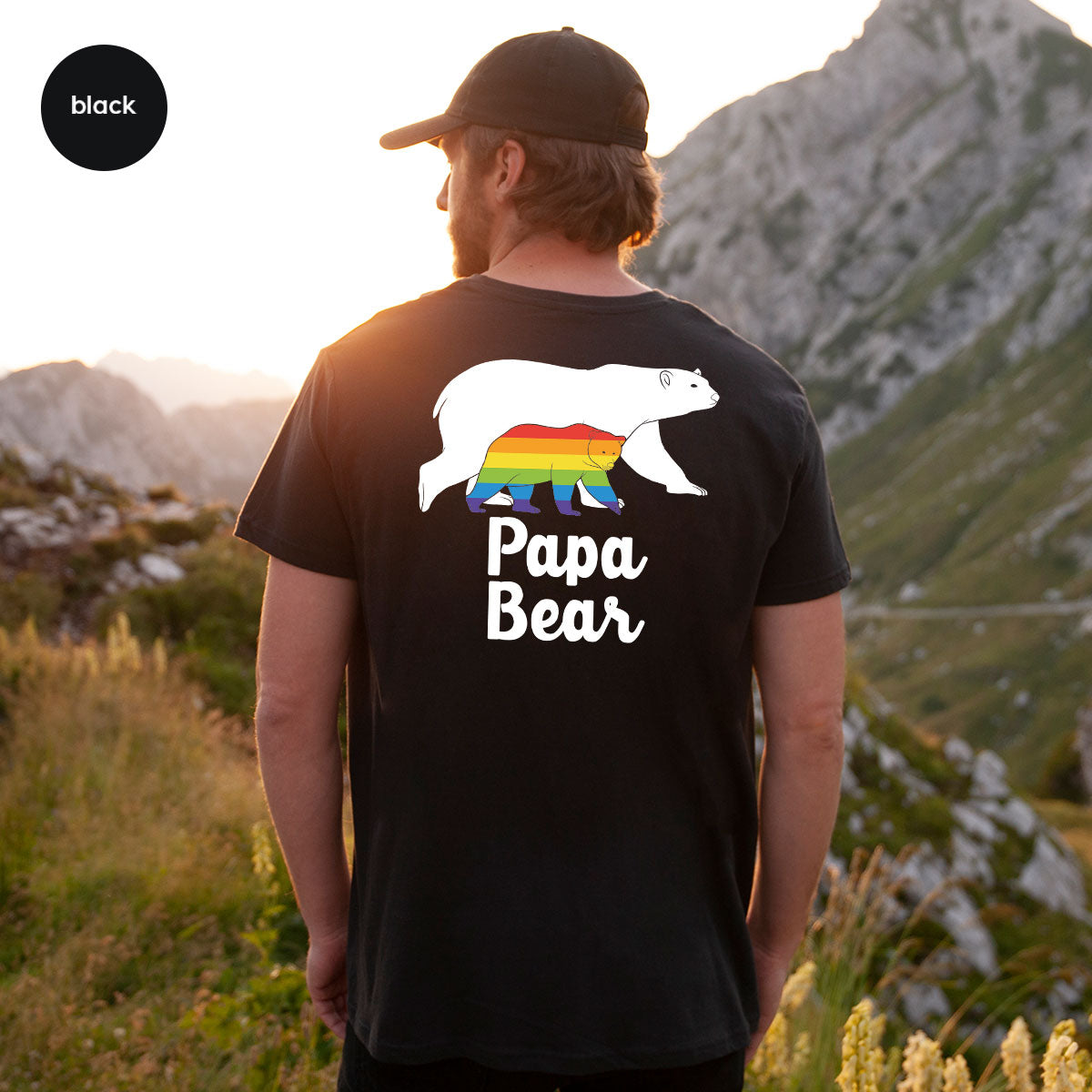 Papa Bear Shirt, T-Shirt, LGBT Rainbow Tee product image 90