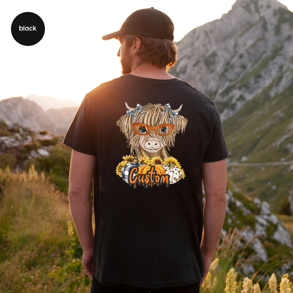 Custom Cow Shirt, Fall Graphic Tees, Personalized Farmer product image 146
