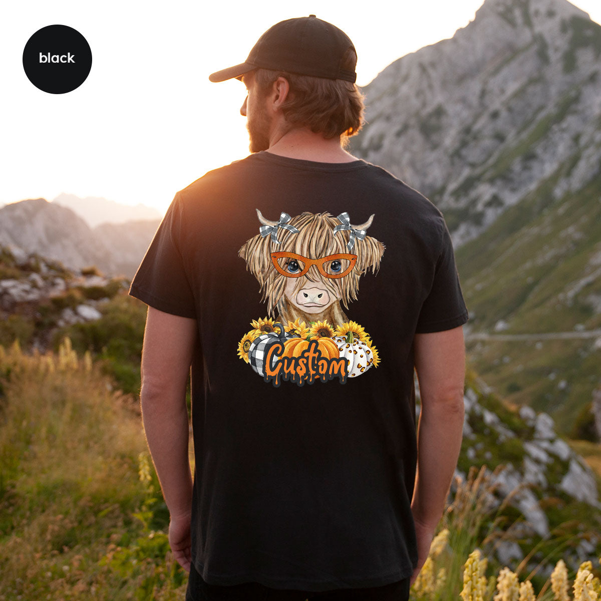 Custom Cow Shirt, Fall Graphic Tees, Personalized Farmer product image 146